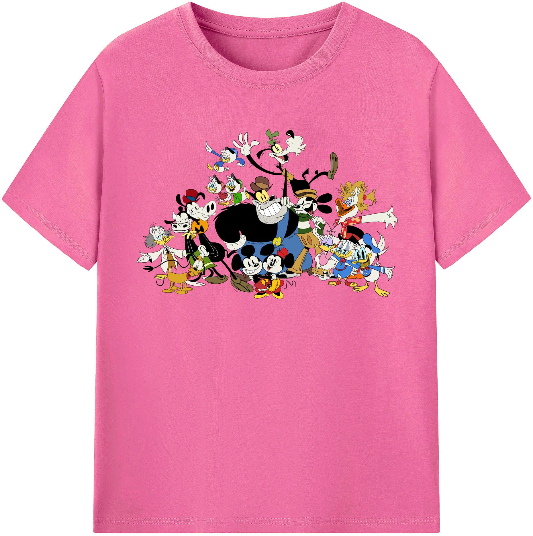 （画像用） ミッキーマウス Mickey Mouse レディースカジュアルプリントTシャツ（綿100％）